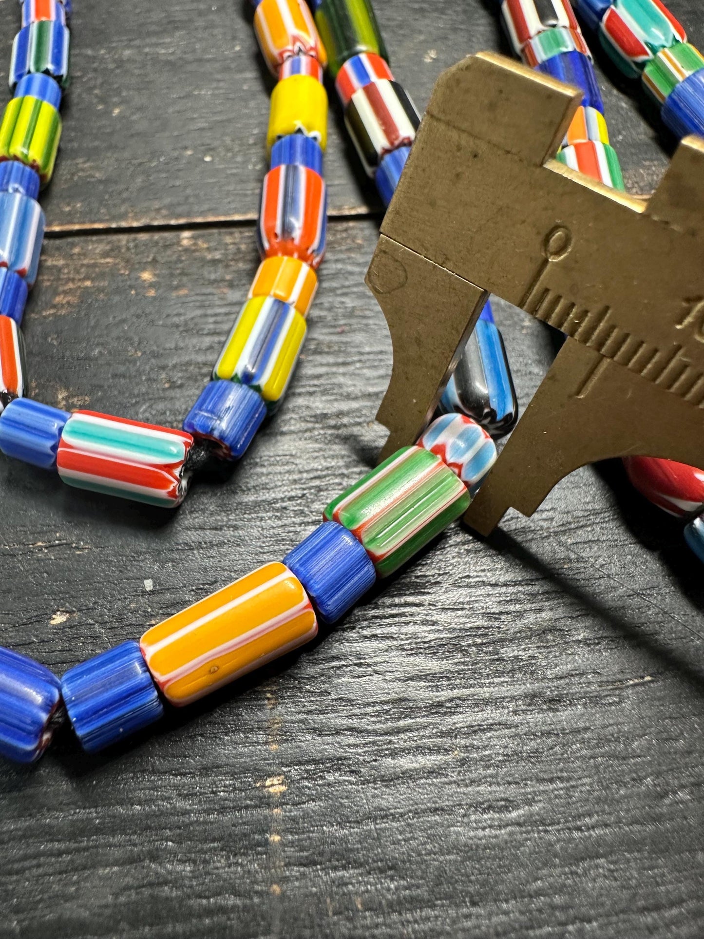 Handmade Nepalese Chevron Beads Strand | Himalayan Tribal Glass Beads | Ethnic Jewelry Making Supplies