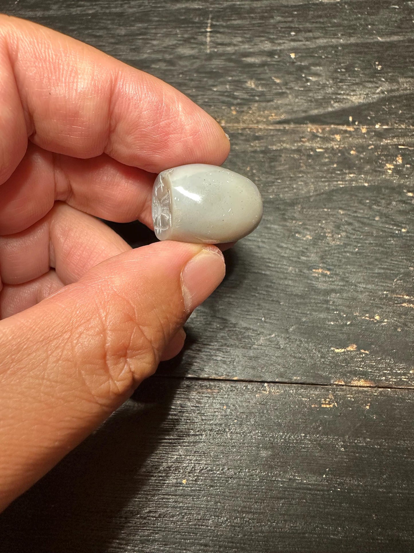 Hand-Carved Agate Intaglio Pendant  Ancient Style Stone Bead  Rounded Back Amulet for Jewelry Making