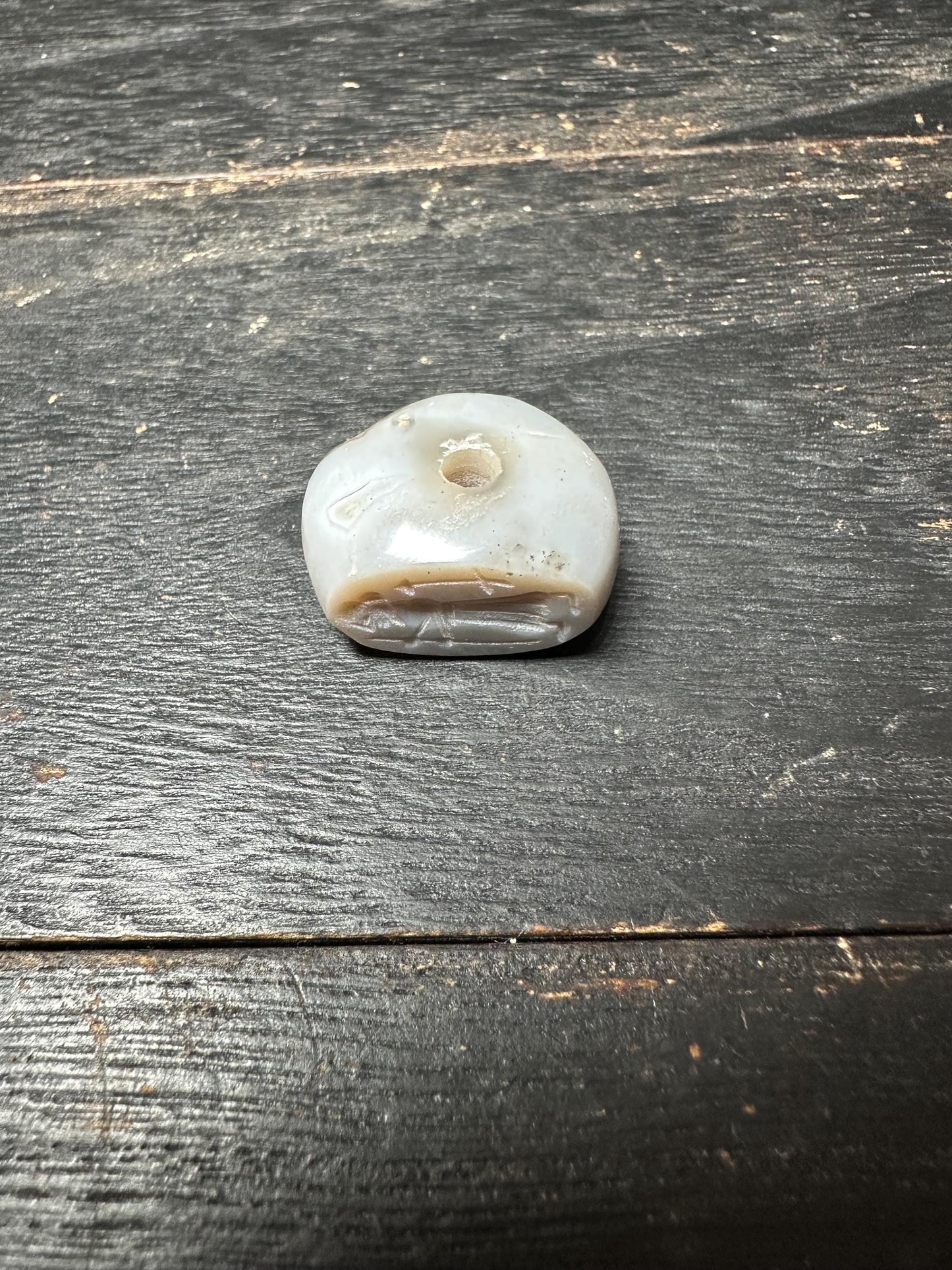 Hand-Carved Agate Intaglio Pendant  Ancient Style Stone Bead  Rounded Back Amulet for Jewelry Making