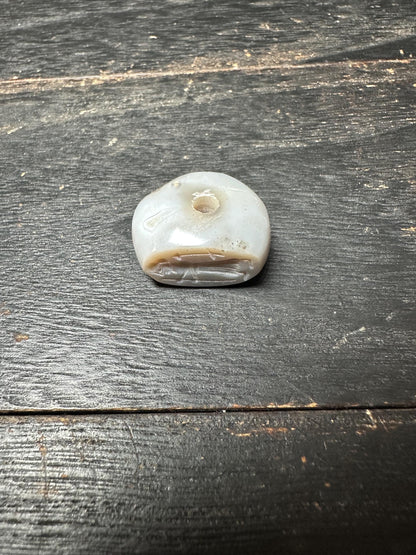 Hand-Carved Agate Intaglio Pendant  Ancient Style Stone Bead  Rounded Back Amulet for Jewelry Making