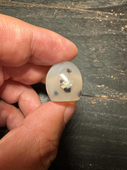 Vintage Style Agate Seal Pendant  Hand-Carved Intaglio Stone Bead  Rounded Amulet with Side Hole