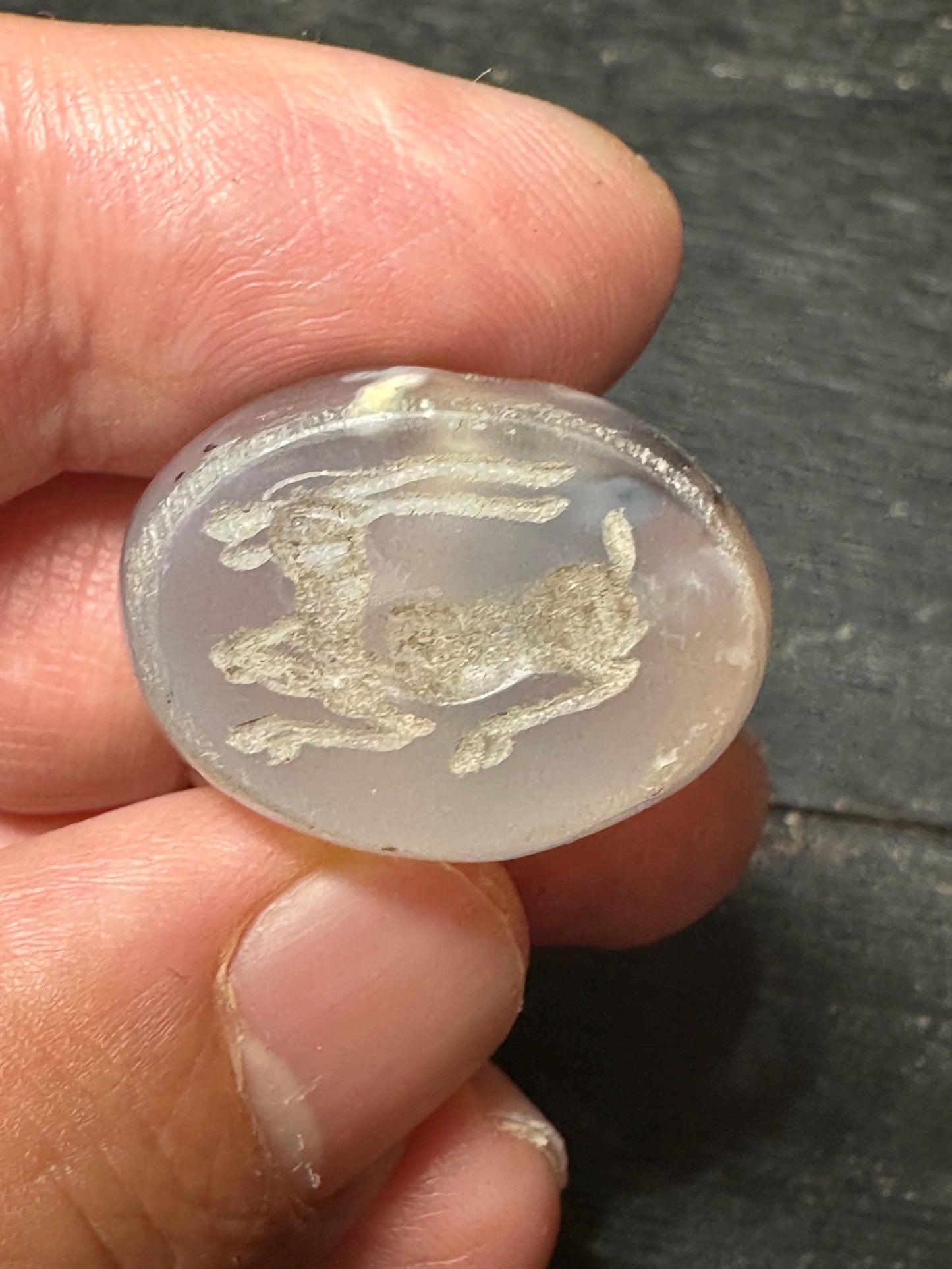 Agate Focal Bead  Artisan Intaglio Pendant  Rounded Back Carved Stone for Necklace Design