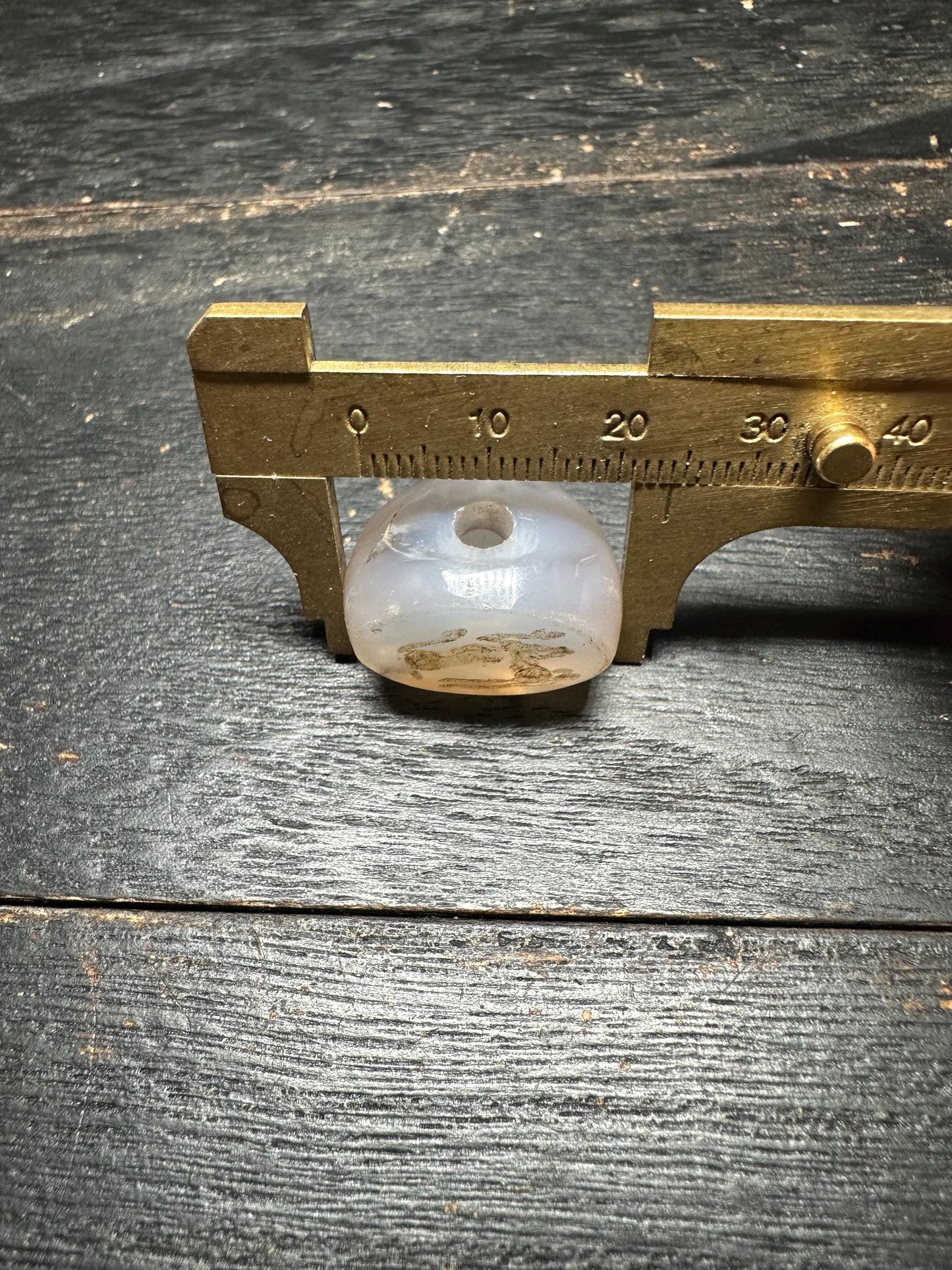 Agate Focal Bead  Artisan Intaglio Pendant  Rounded Back Carved Stone for Necklace Design