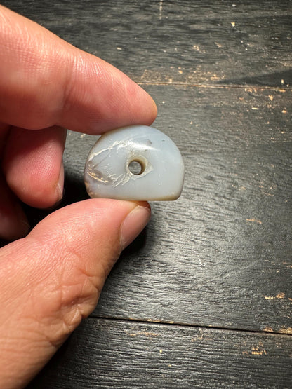 Hand Carved Agate Intaglio Pendant: Ancient Style Jewelry Bead