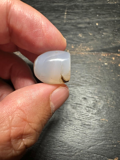 Primitive Style Agate Intaglio Bead  Carved Rounded Pendant  Ancient Tribal Jewelry Supply