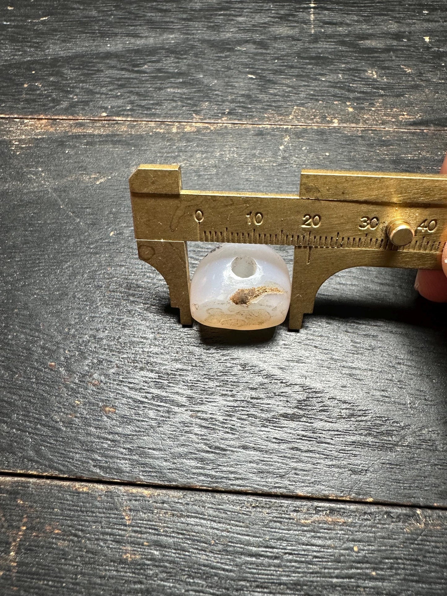 Primitive Style Agate Intaglio Bead  Carved Rounded Pendant  Ancient Tribal Jewelry Supply