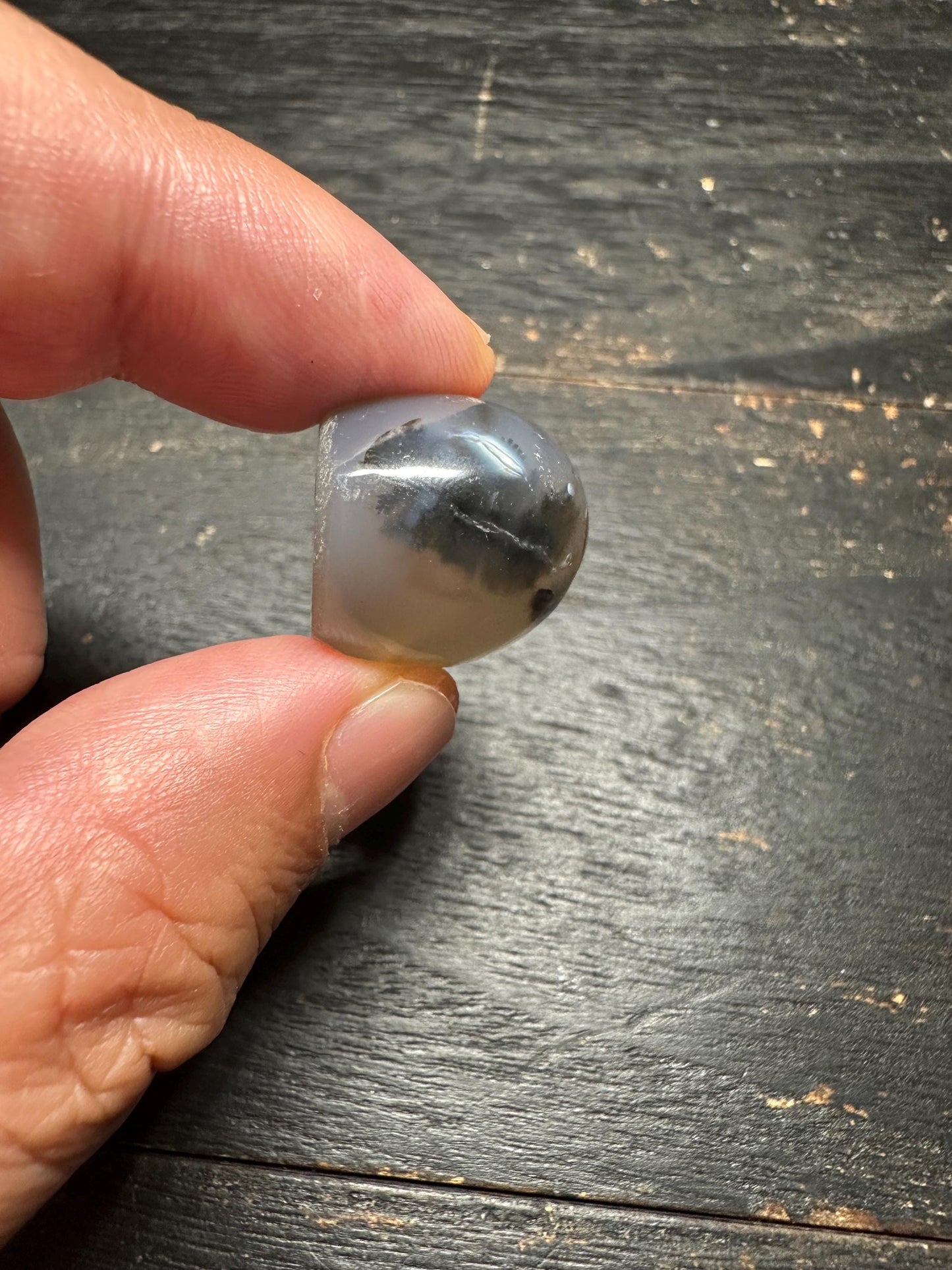 Natural Agate Pendant Bead  Side Drilled Rounded Stone  Hand Carved Intaglio Design