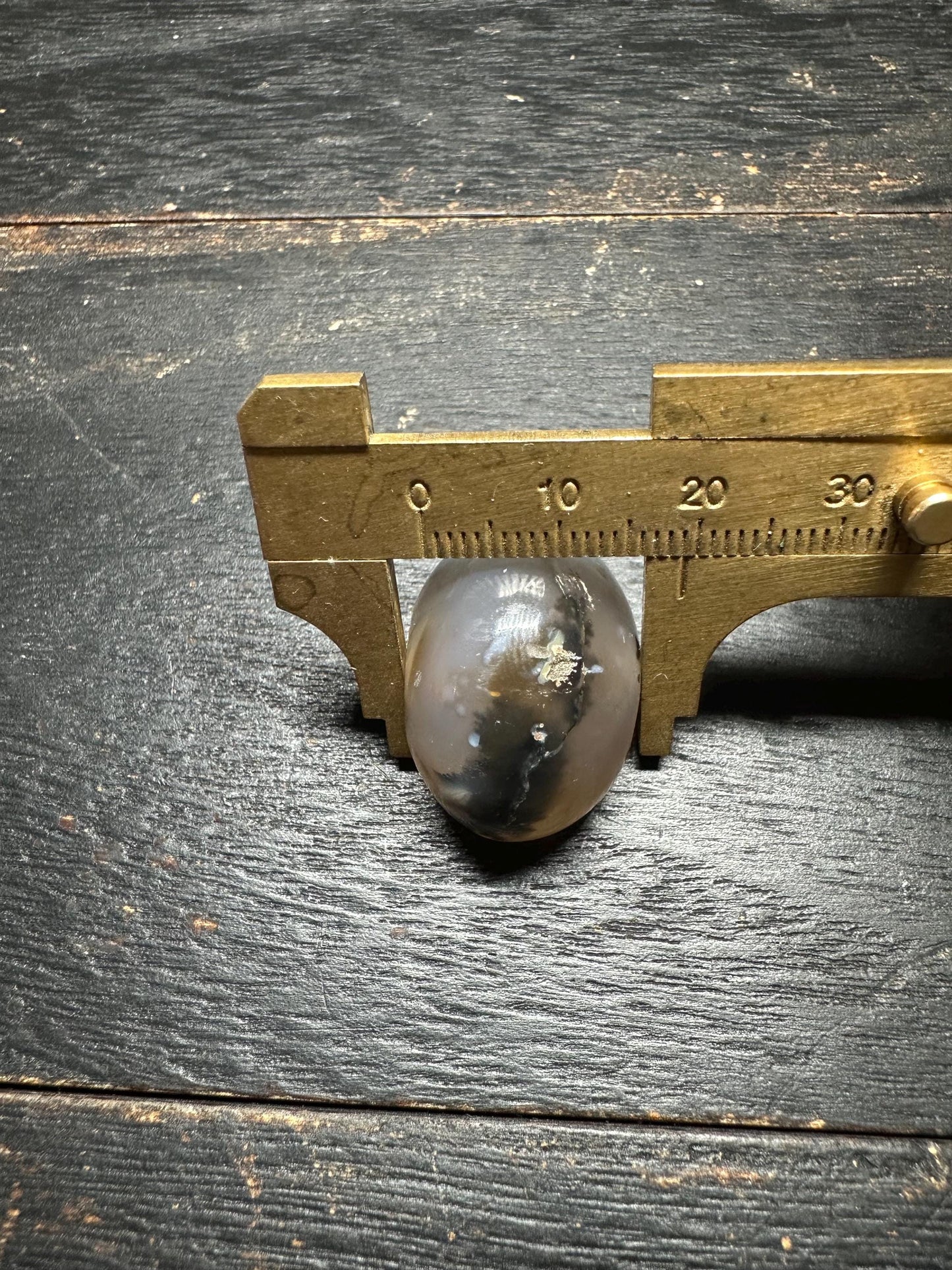 Natural Agate Pendant Bead  Side Drilled Rounded Stone  Hand Carved Intaglio Design