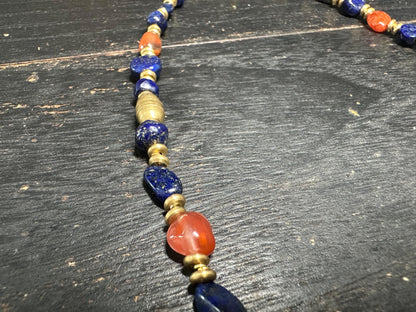 Ancient Carnelian Agate Tube Beads: Tang Dynasty Style Six-Sided Beads