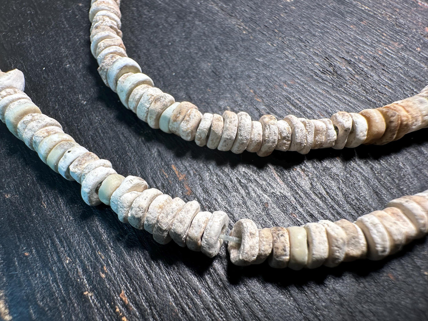 Ancient Ostrich Shell Beads Necklace  27 Strand | Tribal Ethnic Jewelry | West Africa