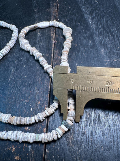 Ancient Ostrich Shell Beads Necklace  27 Strand | Tribal Ethnic Jewelry | West Africa