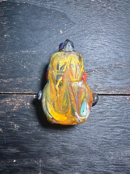 Mosaic Glass Face Pendant: Phoenician-Inspired Amulet Bead