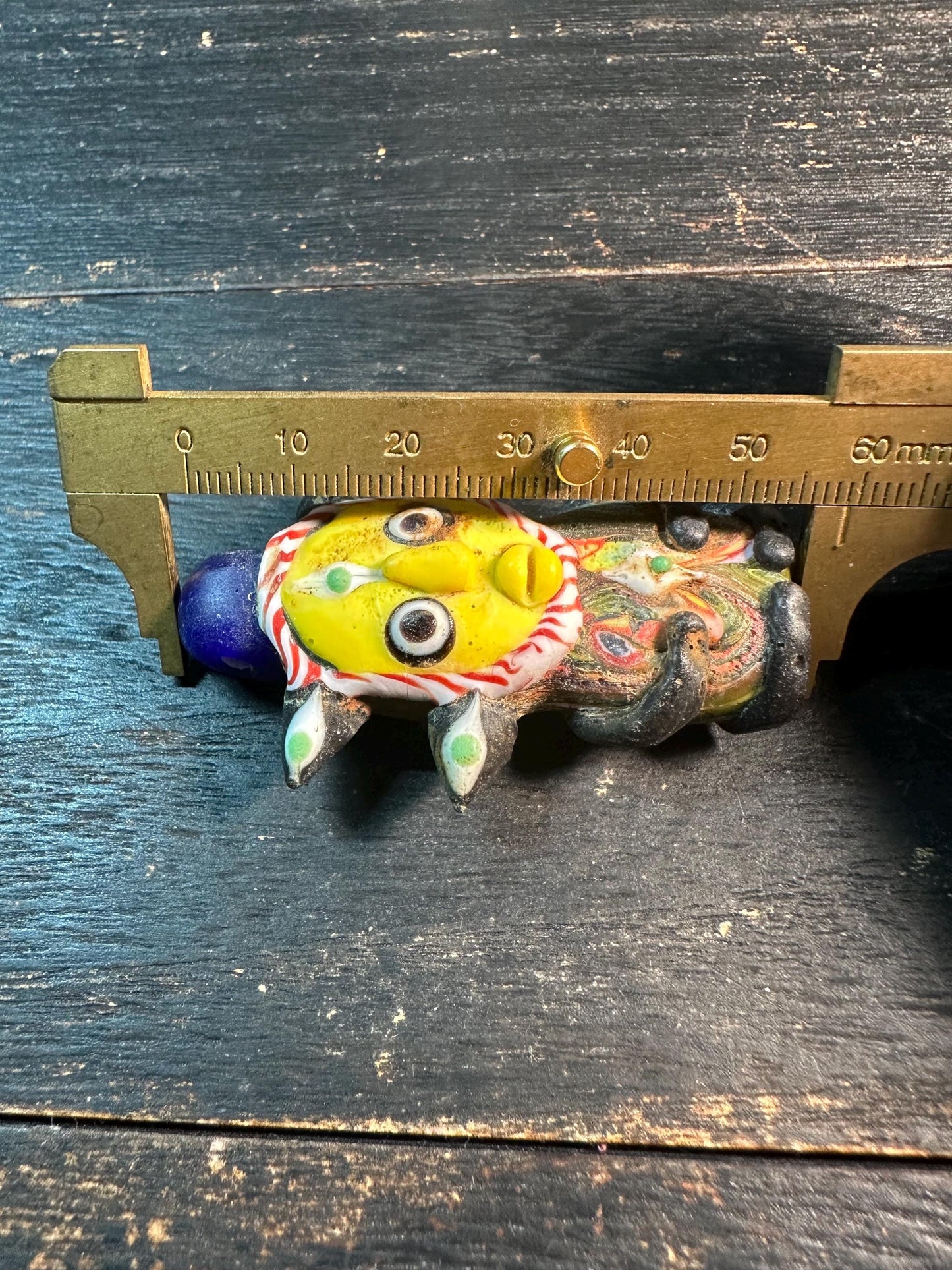 Handmade Mosaic Glass Face Pendant: Ancient Phoenician Style Jewelry