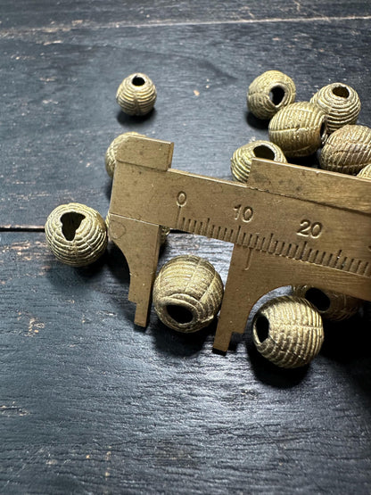 Handmade African Brass Round Beads: Ashanti Jewelry Design