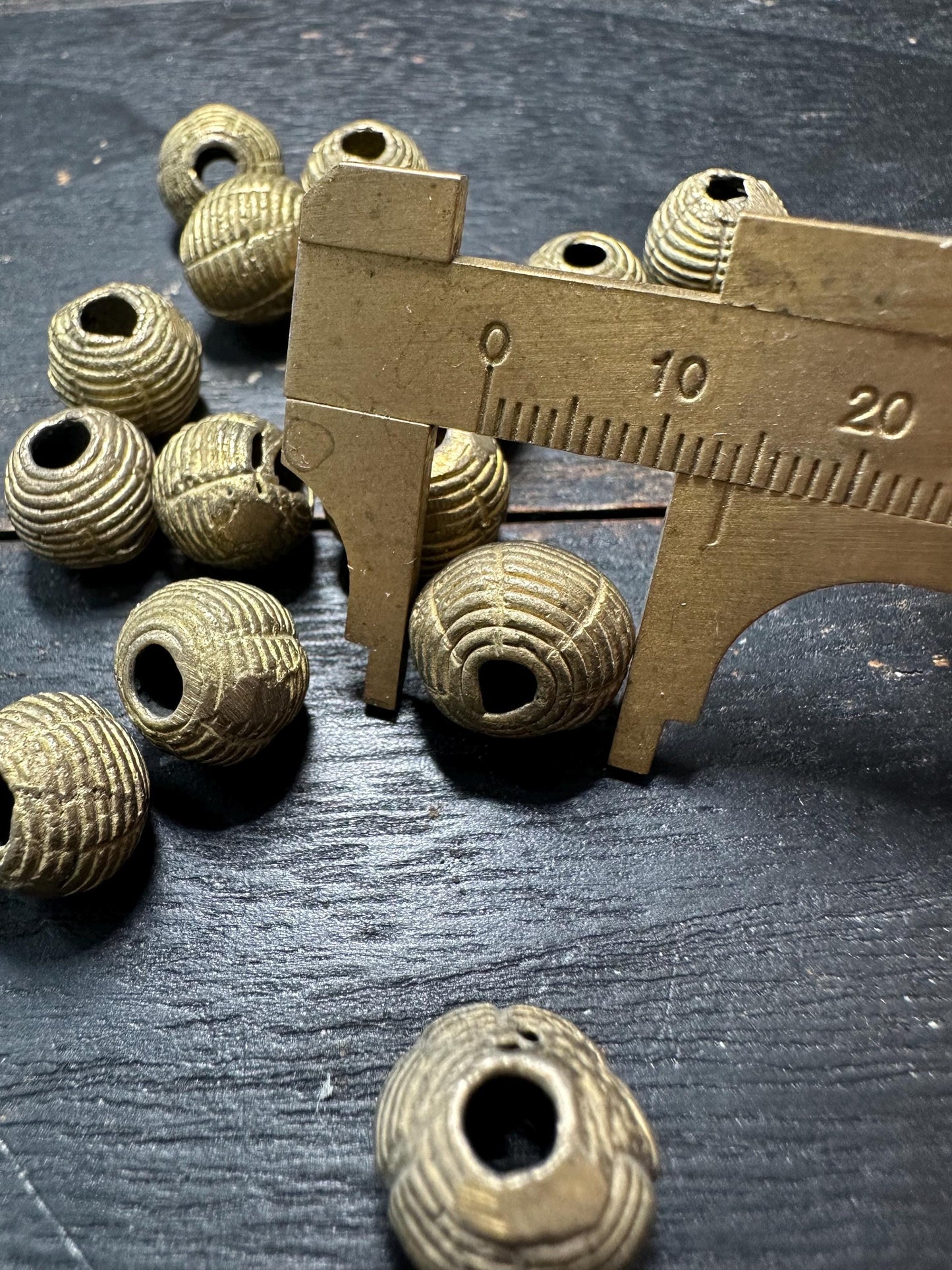 Handmade African Brass Round Beads: Ashanti Jewelry Design