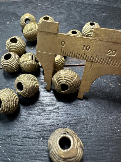 Handmade African Brass Round Beads: Ashanti Jewelry Design