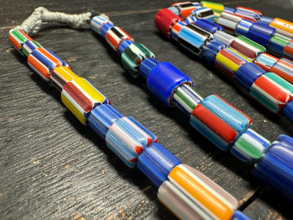 Handmade Nepalese Chevron Beads Strand | Himalayan Tribal Glass Beads | Ethnic Jewelry Making Supplies