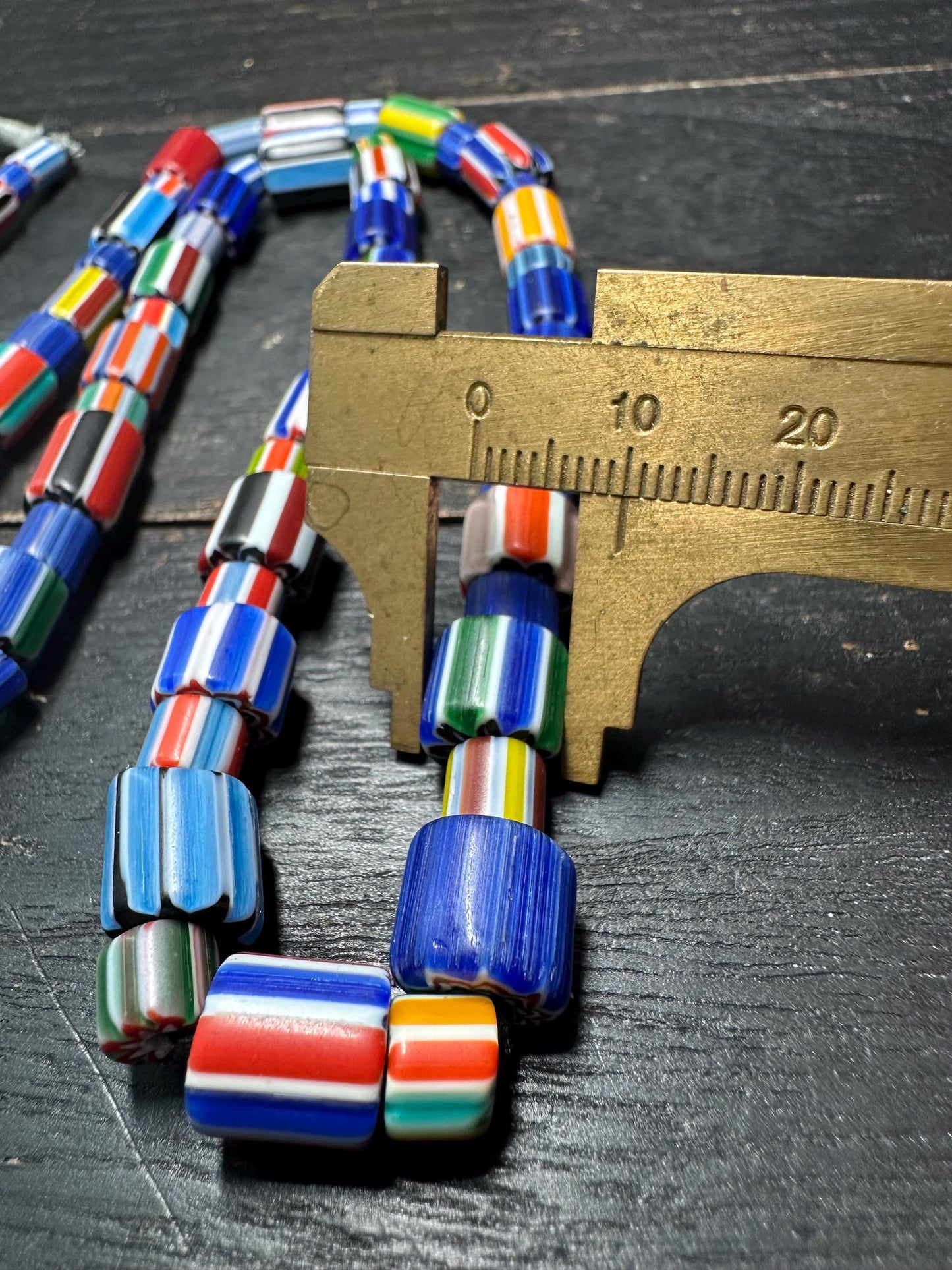 Handmade Nepalese Chevron Beads Strand | Himalayan Tribal Glass Beads | Ethnic Jewelry Making Supplies