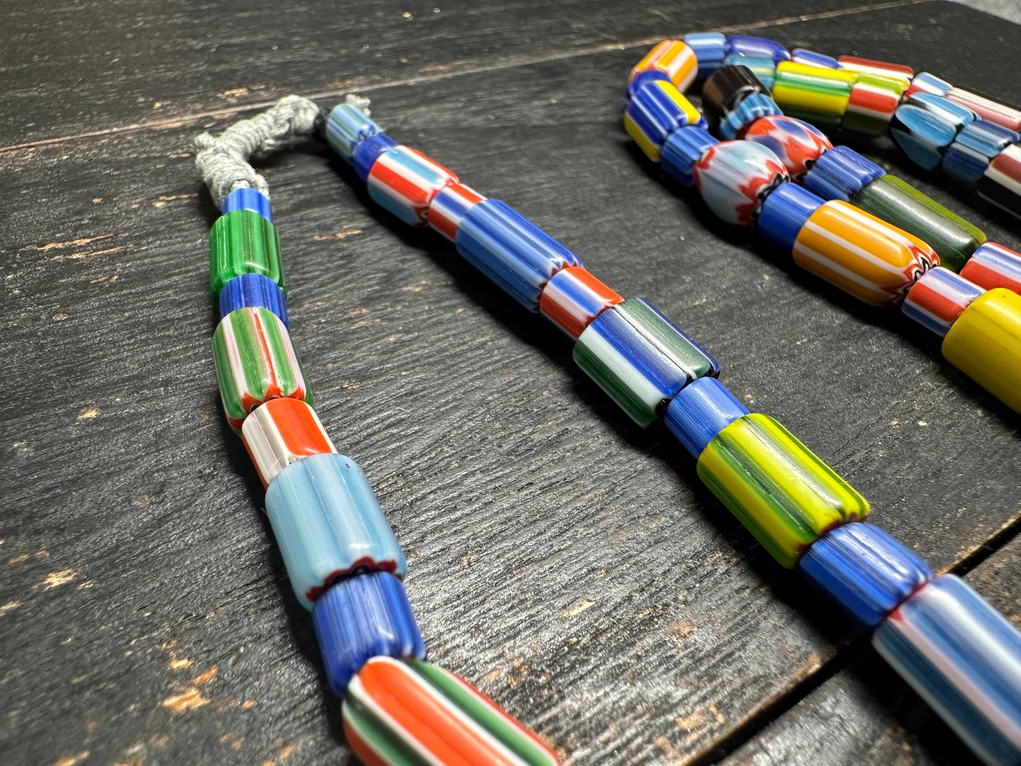 Handmade Nepalese Chevron Beads Strand | Himalayan Tribal Glass Beads | Ethnic Jewelry Making Supplies