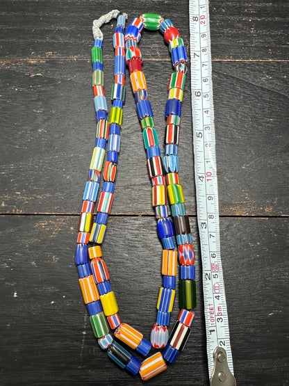 Handmade Nepalese Chevron Beads Strand | Himalayan Tribal Glass Beads | Ethnic Jewelry Making Supplies