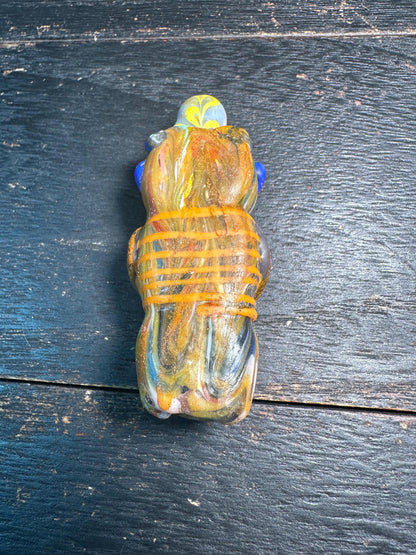 Unique Phoenician Style Glass Bead Face Amulet  Colorful Handcrafted Pendant, Ancient Inspired(P2106)