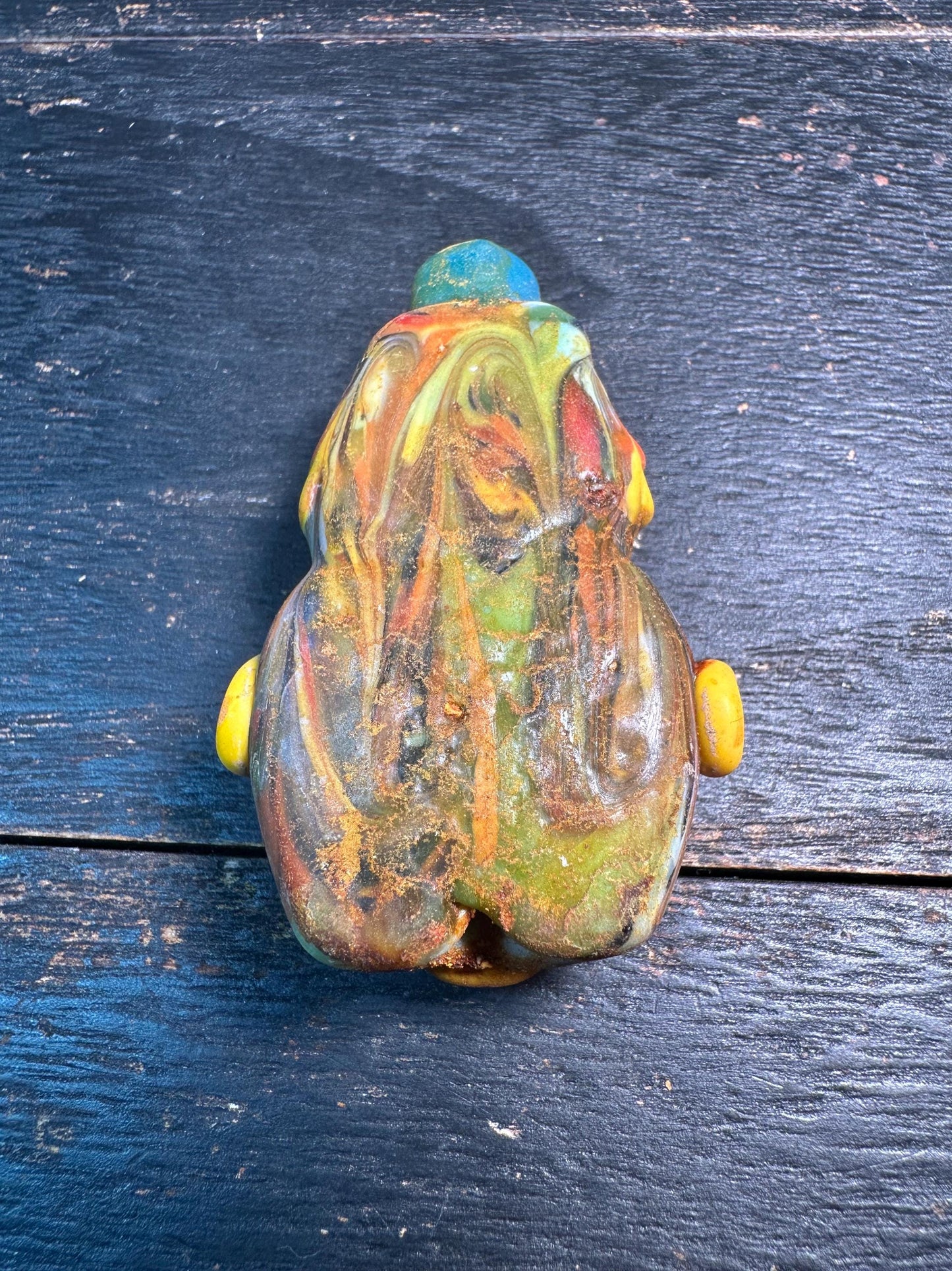 Phoenician Mosaic Glass Face Pendant  Tribal Amulet for Jewelry or Collectors(P2109)