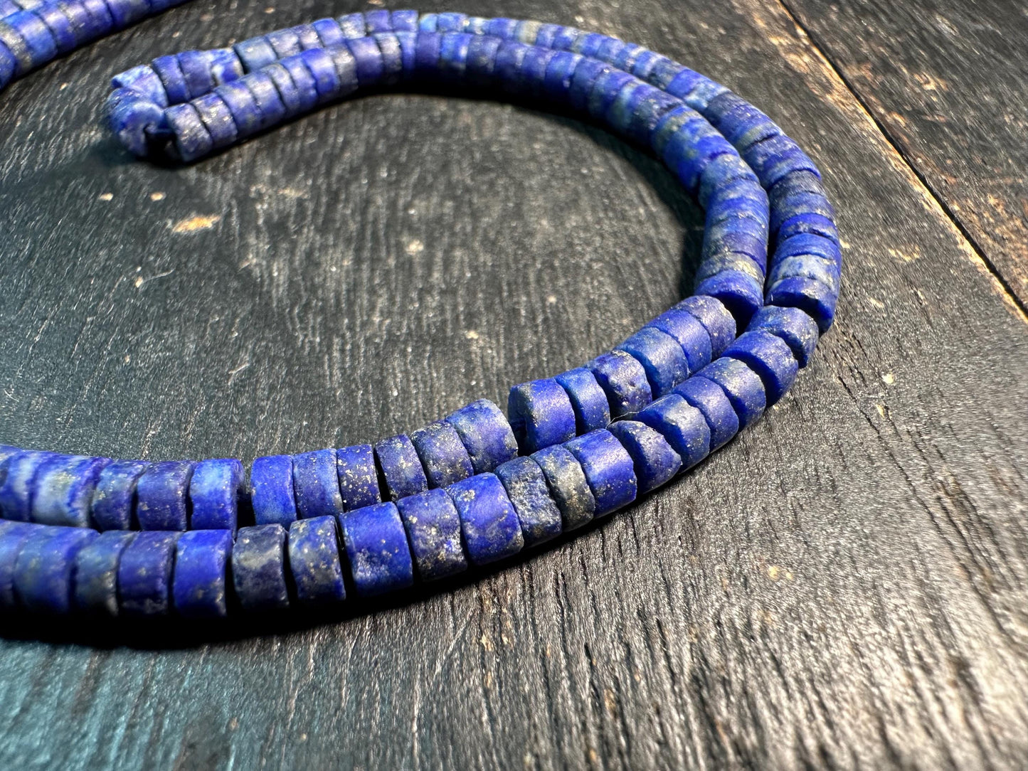 Handmade Lapis Lazuli Necklace: Afghan Gemstone Beaded Jewelry
