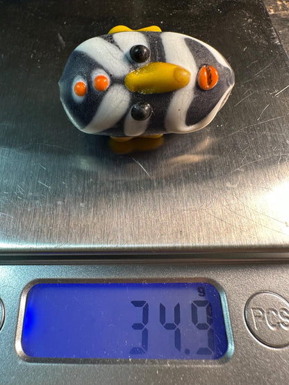 Oriental Folk Mask Pendant  Handmade Chinese Opera Bead  Glass Art Jewelry