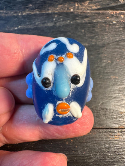 Traditional Chinese Opera Mask Charm  Recycled Glass Pendant