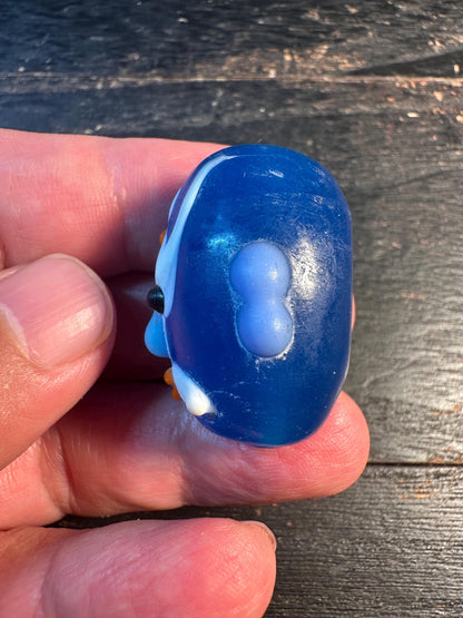 Traditional Chinese Opera Mask Charm  Recycled Glass Pendant