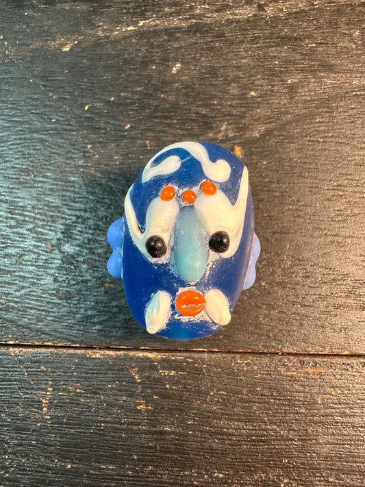 Traditional Chinese Opera Mask Charm  Recycled Glass Pendant