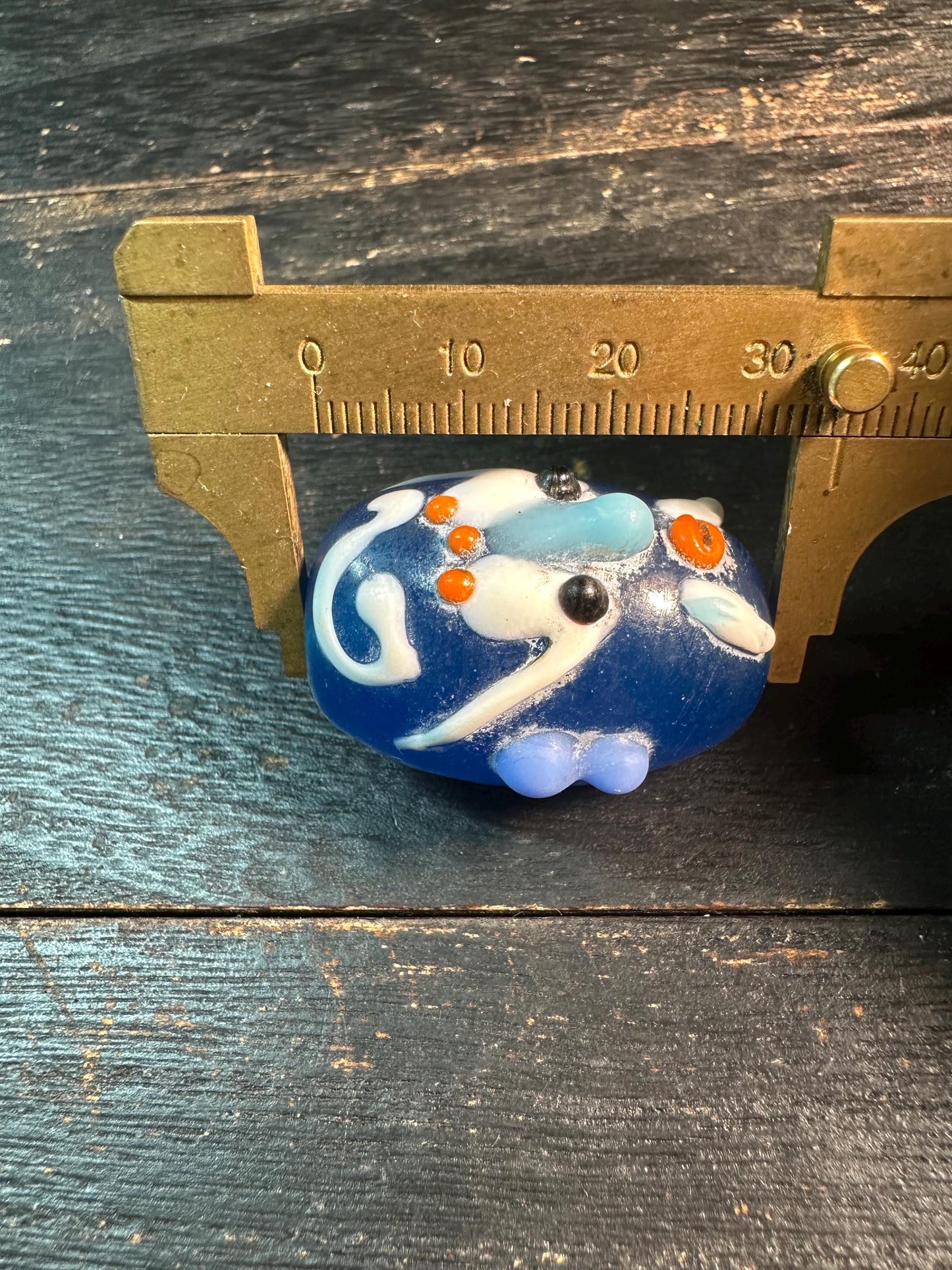 Traditional Chinese Opera Mask Charm  Recycled Glass Pendant