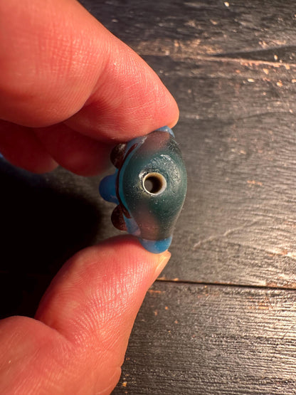 Colorful Recycled Glass Mask Pendant  Ethnic Face Charm