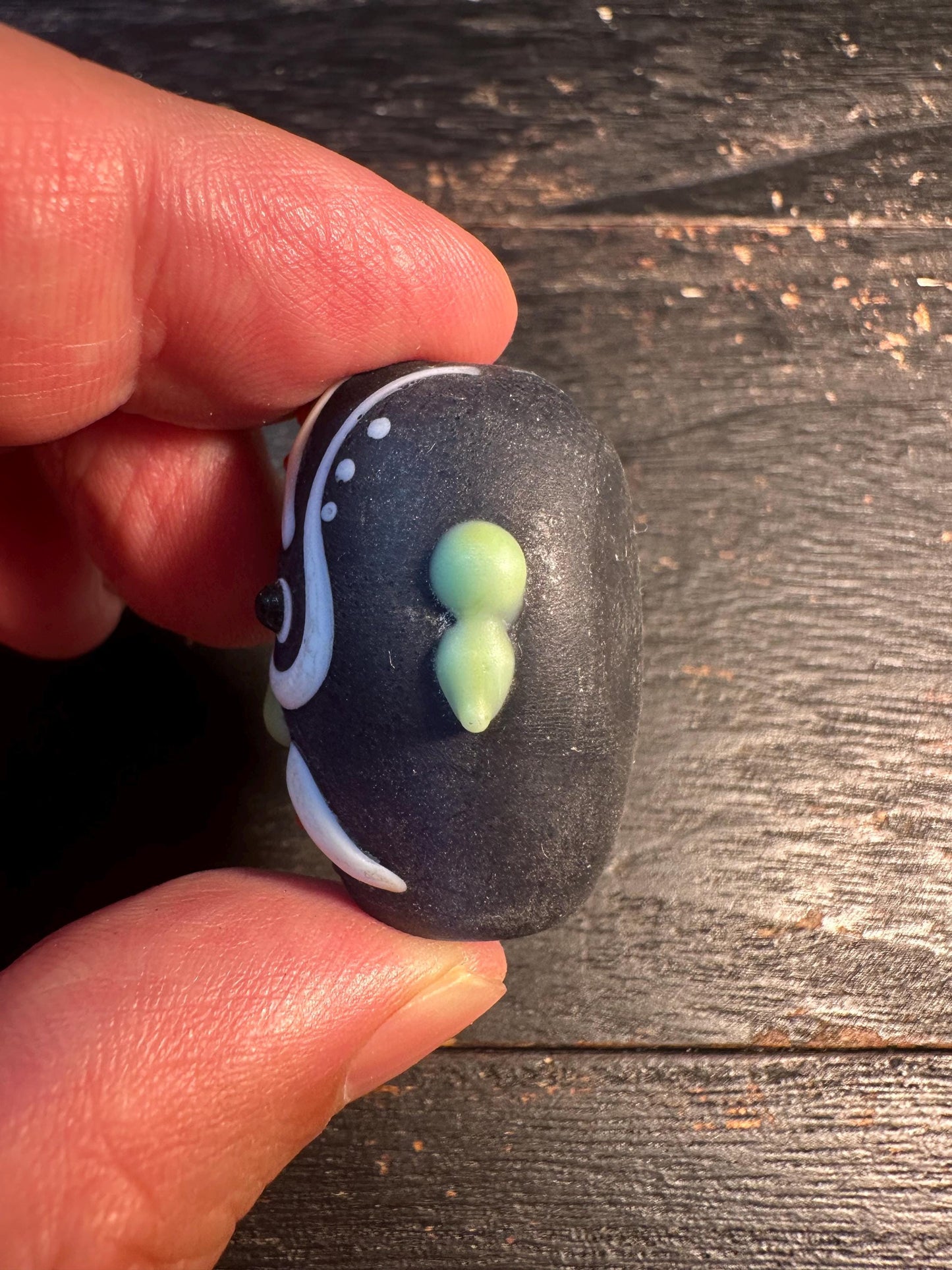 Opera Face Charm  Chinese Mask Pendant  Handmade Recycled Glass Bead