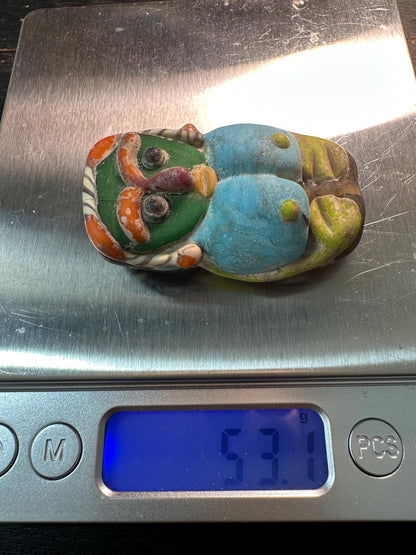 Handmade Colorful Human Face Glass Bead  Tribal Style Pendant