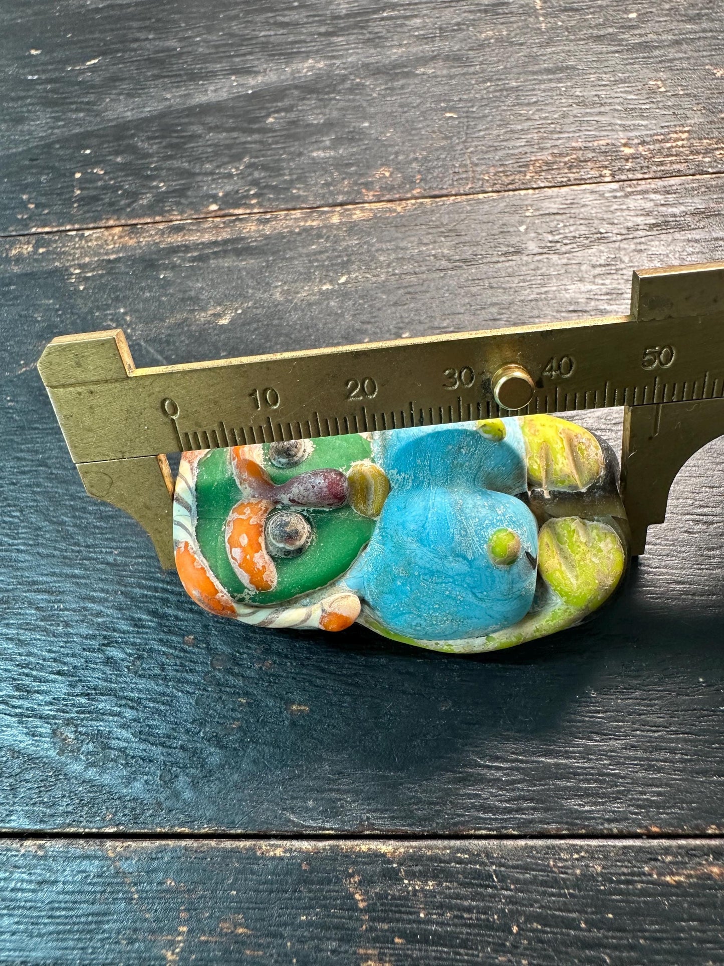 Handmade Colorful Human Face Glass Bead  Tribal Style Pendant