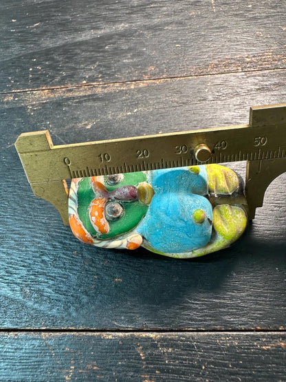 Handmade Colorful Human Face Glass Bead  Tribal Style Pendant