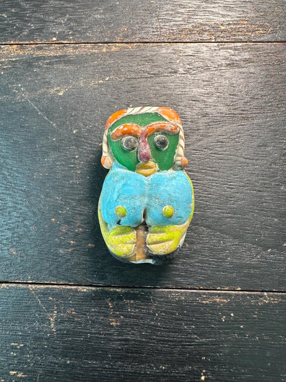 Handmade Colorful Human Face Glass Bead  Tribal Style Pendant