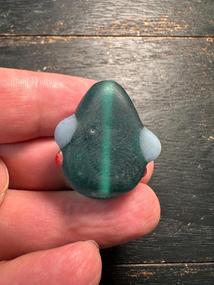 Chinese Folk Art Face Pendant  Handmade Recycled Glass Charm