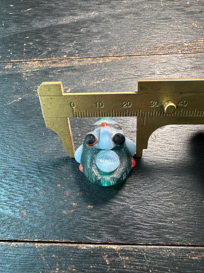 Chinese Folk Art Face Pendant  Handmade Recycled Glass Charm