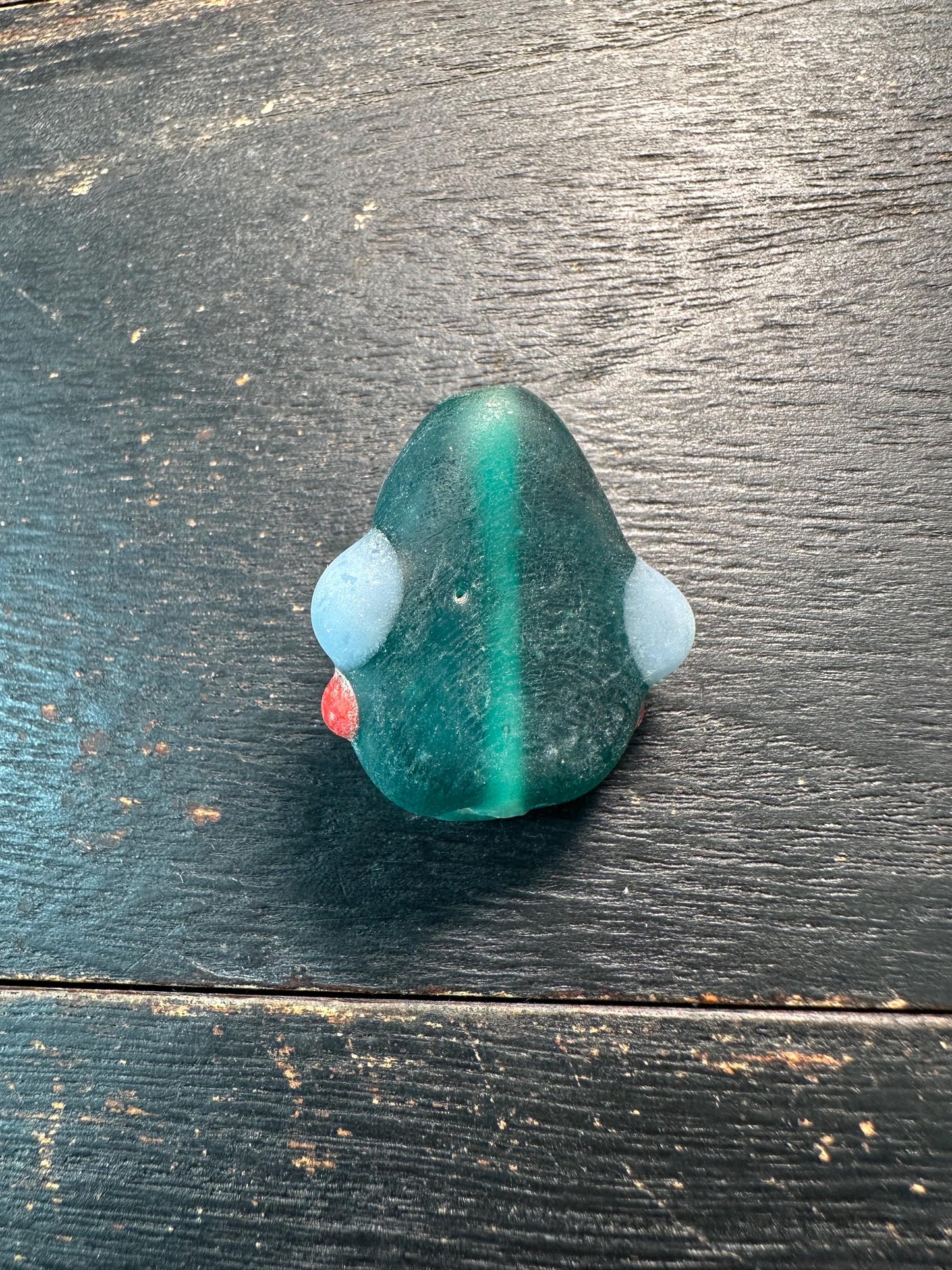 Chinese Folk Art Face Pendant  Handmade Recycled Glass Charm