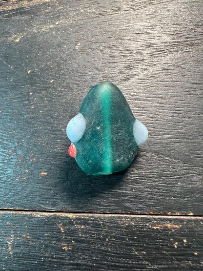 Chinese Folk Art Face Pendant  Handmade Recycled Glass Charm