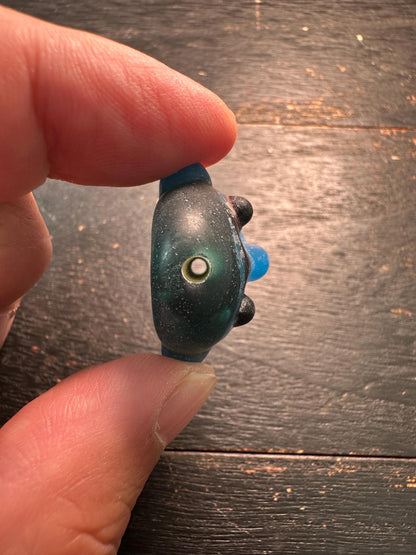 Unique Ethnic Glass Pendant  Handmade Face Bead from Recycled Glass