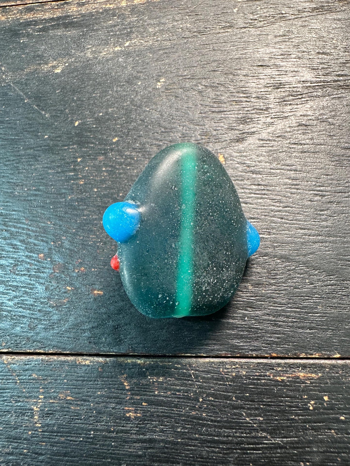 Unique Ethnic Glass Pendant  Handmade Face Bead from Recycled Glass