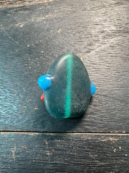 Unique Ethnic Glass Pendant  Handmade Face Bead from Recycled Glass