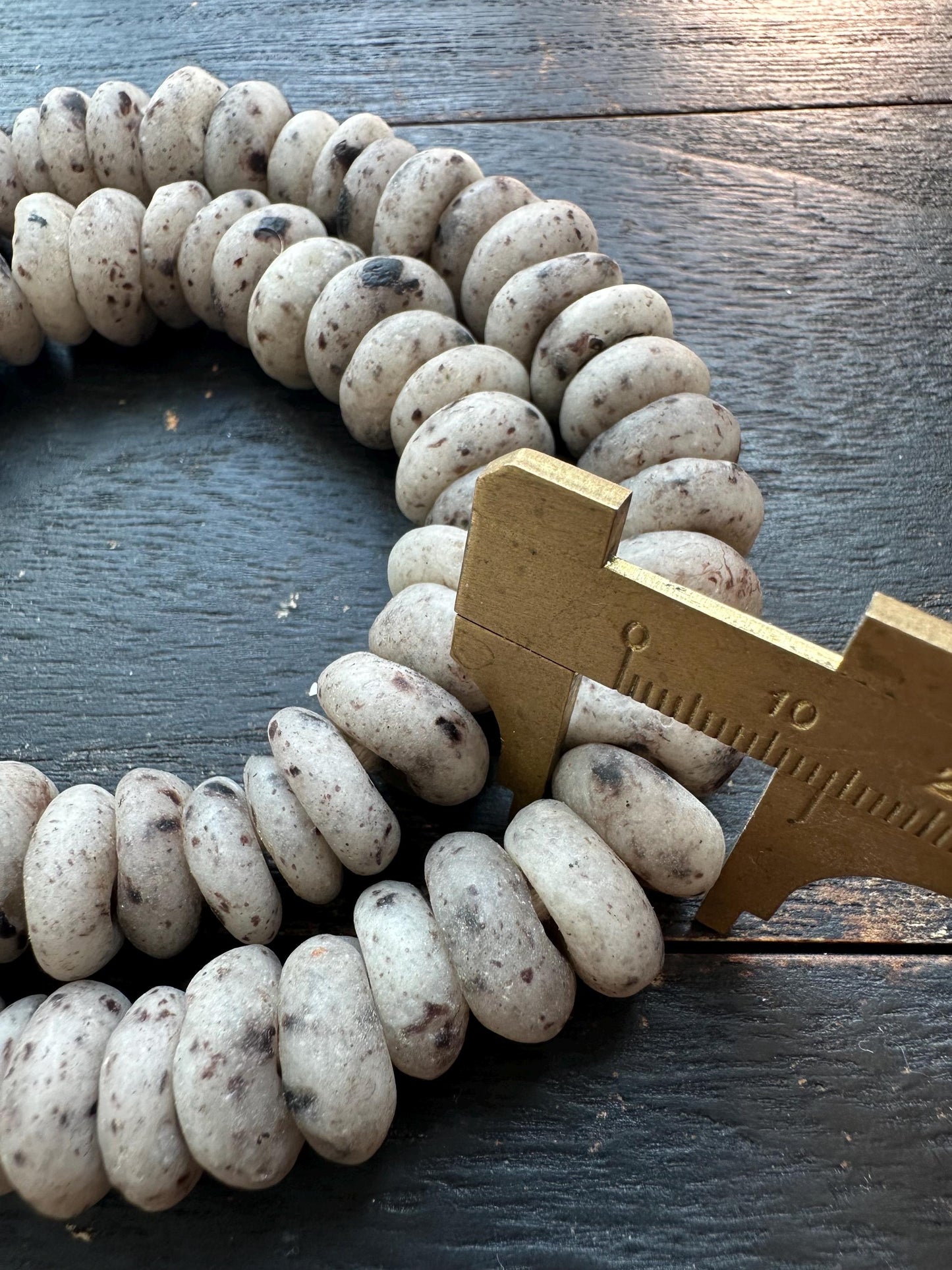 Eco-Friendly African Krobo Beads  Handmade Recycled Glass Spacer Beads 14-15mm