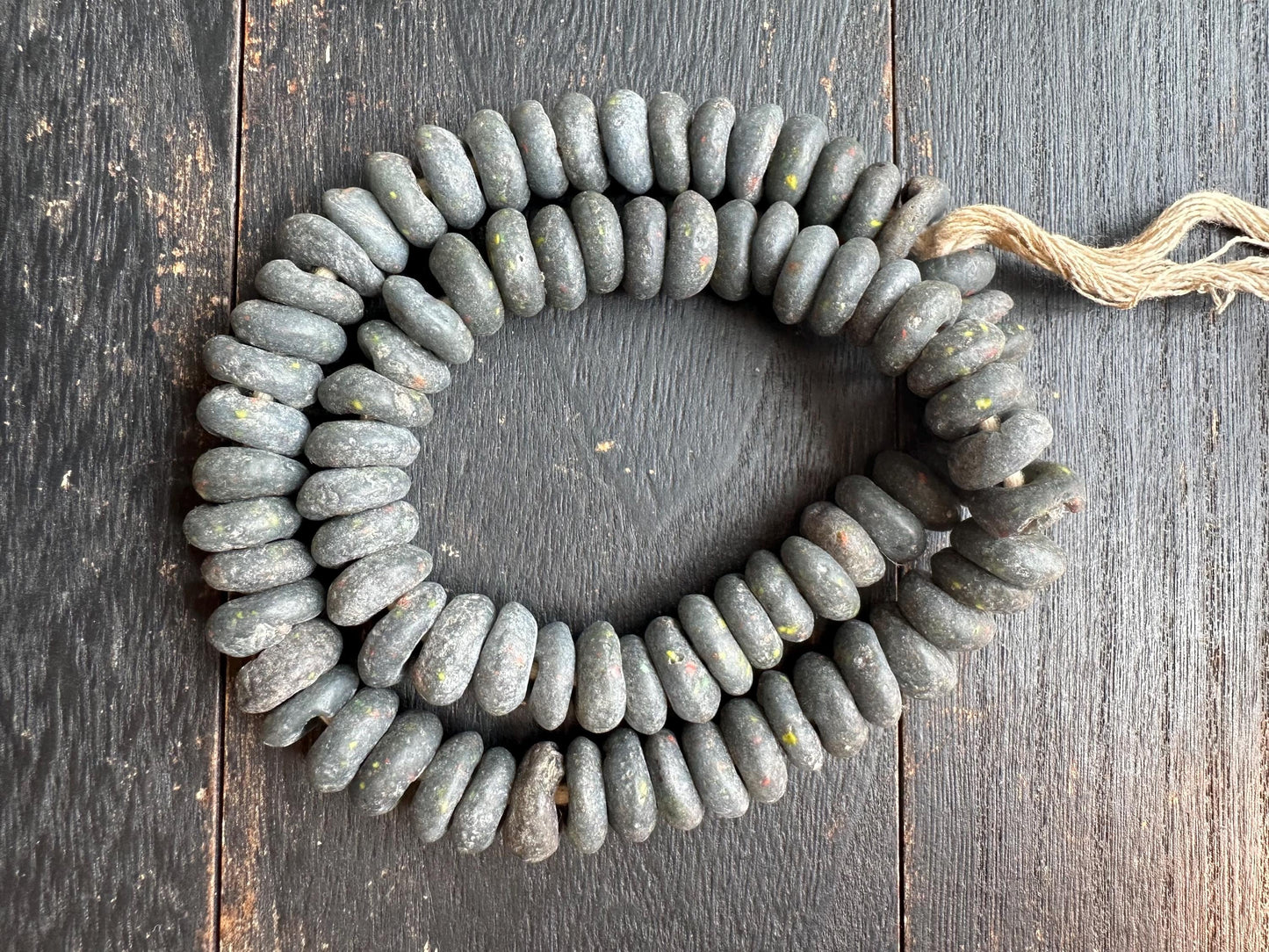 African Recycled Glass Beads  Handcrafted Krobo Spacer Beads from Ghana (14-15mm)