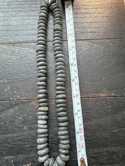 African Recycled Glass Beads  Handcrafted Krobo Spacer Beads from Ghana (14-15mm)