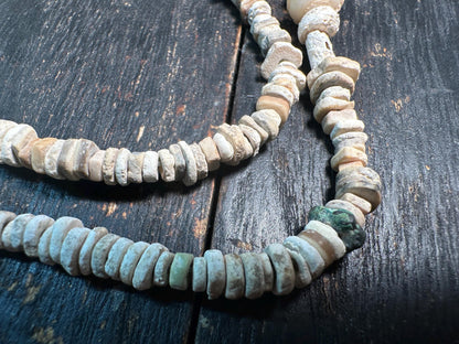 Ancient Ostrich Shell Beads Necklace  27 Strand | Tribal Ethnic Jewelry | West Africa