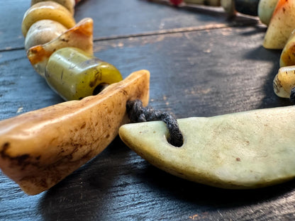 Antique Jade & Carnelian Necklace  Genuine Old Jade Ethnic Jewelry